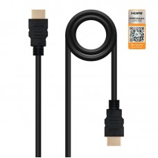 CABLE HDMI V2.0 (ALTA VELOCIDAD) 4K A/M-A/M 2M NEGRO