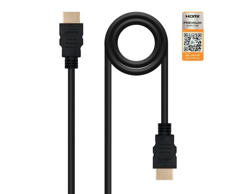 CABLE HDMI V2.0 (ALTA VELOCIDAD) 4K A/M-A/M 2M NEGRO