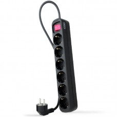 REGLETA 6 TOMAS INTERRUPTOR 1.4 M NEGRA-SX4 REGLETA 6 TOMAS INTERRUPTOR 1.4 M NEGRA