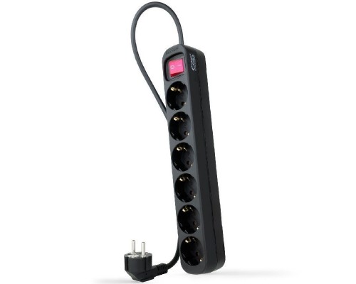 REGLETA 6 TOMAS INTERRUPTOR 1.4 M NEGRA-SX4 REGLETA 6 TOMAS INTERRUPTOR 1.4 M NEGRA