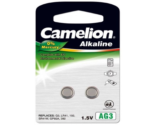 Pila Bot&oacute;n Alcalina LR41 1.5V 0% Mercurio (2 pcs) Camelion (Espera 2 dias)