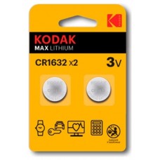PILAS CR1632 KODAK BOTON LITIO 3V PACK 2 UNIDADES