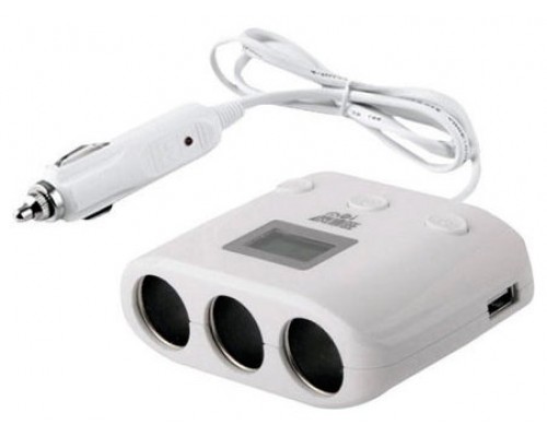 Cargador Mechero 4 en 1 para coche Blanco-SX6 Cargador Mechero 4 en 1 para coche Blanco