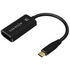 AISENS - CONVERSOR ALUMINIO USB-C A DISPLAYPORT 8K@60HZ, USB-C/M-DP/H, NEGRO, 15CM
