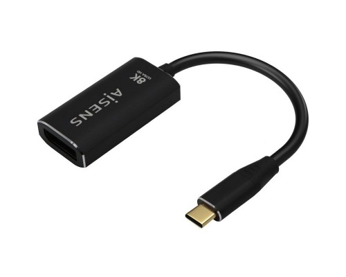 AISENS - CONVERSOR ALUMINIO USB-C A DISPLAYPORT 8K@60HZ, USB-C/M-DP/H, NEGRO, 15CM