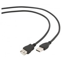 Gembird 1.8m USB 2.0 A M/FM 1.8m USB A USB A Macho Hembra Negro cable USB